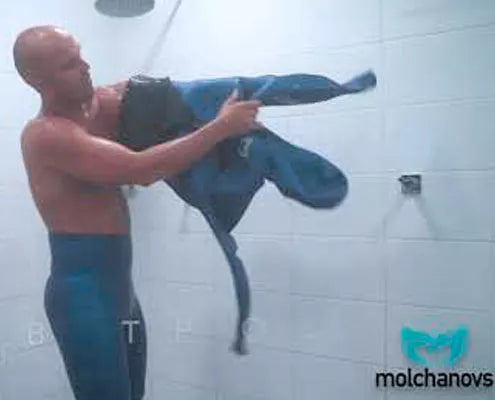 Putting On A Freediving Wetsuit
