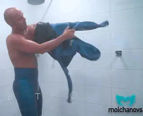 Putting On A Freediving Wetsuit