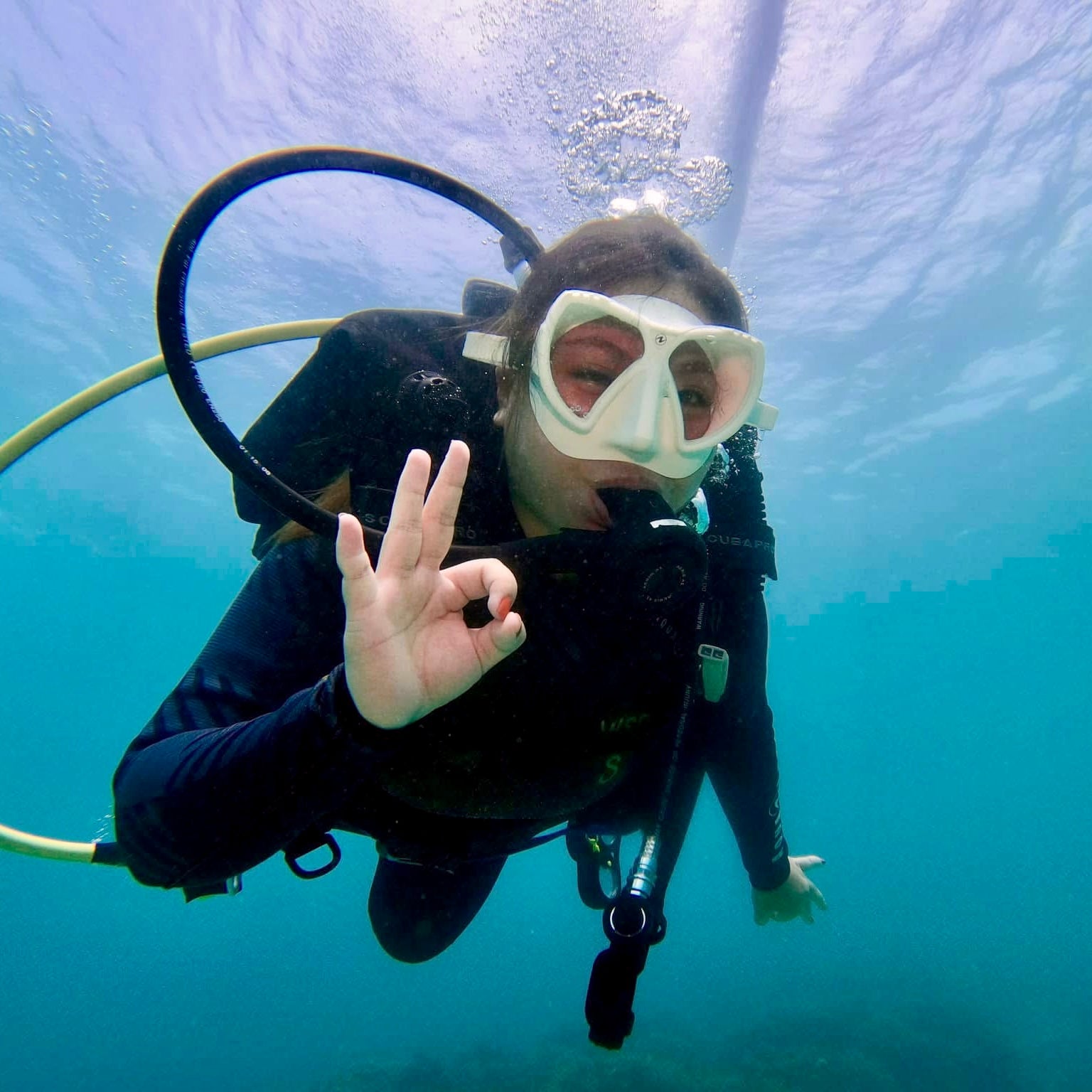 Diver giving the OK sign underwater